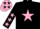Silk - Black, pink star, stars on sleeves, pink cap, black stars