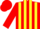 Silk - Red, yellow stripes on red sleeves, red cap