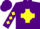 Silk - Purple, white and yellow trimmed diamond cross, white and yellow diamonds on sleeves