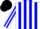 Silk - White body, blue striped, white arms, blue striped, black cap