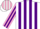 Silk - White, pink and purple stripes, purple 'aquino'