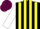 Silk - BLACK & YELLOW STRIPES, white sleeves, maroon cap