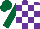 Silk - Purple and white check, dark green sleeves and cap