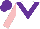 Silk - White, purple chevron, pink sleeves, purple cap