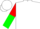 Silk - White, red and green halved sleeves