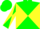 Silk - Green and yellow diagonal quarters, green and yellow diagonal quartered sleeves