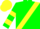 Silk - Green, yellow sash, yellow bars on sleeves, yellow cap