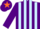 Silk - Purple & light blue stripes, purple sleeves, purple cap, orange star