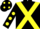 Silk - Black, yellow cross belts, black sleeves, yellow spots, black cap, yellow spots