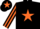 Silk - Black, Orange star, striped sleeves and star on cap
