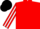 Silk - Red, black sleeves, white stripes