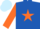 Silk - royal Blue, Orange Star, Orange Arms, light Blue Cap