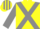 Silk - Yellow, grey cross belts, grey diablo on sleeves, striped cap
