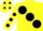 Silk - Yellow, large black spots, black spots on sleeves, yellow cap, black spots