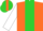 Silk - Orange, lime diagonal panel, black blocks on white sleeves