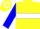 Silk - Yellow, blue hoop, yellow and white hoop on blue sleeves