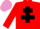 Silk - Red, Black Cross of Lorraine, Mauve cap