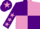 Silk - Purple and mauve (quartered), purple sleeves, mauve stars, purple cap, mauve star
