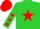 Silk - Lime Green body, red star, lime green arms, red stars, red cap