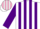 Silk - White, pink and purple stripes on sleeves,