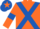 Silk - Orange, royal blue cross belts and armlets, royal blue cap, orange star