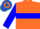 Silk - Fluorescent orange, royal blue hoop, blue hoop on sleeves