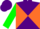 Silk - Purple, orange 's', orange diagonal quarters on green sleeves
