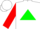 Silk - White, green triangle, green and red blocks on sleeves, white cap