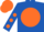 Silk - royal Blue body, orange disc, royal blue arms, orange spots, orange cap