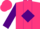 Silk - Hot pink, purple diamond emblem on back, purple diamond stripe & cuffs on sleeves