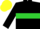Silk - Black, Lime Green hoop, Yellow cap