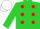 Silk - Lime green, red spots, white cap