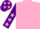 Silk - Pink, purple sleeves, pink stars, purple cap, pink stars