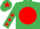 Silk - EMERALD GREEN, RED disc, EMERALD GREEN sleeves, RED stars, EMERALD GREEN cap, RED star