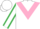 Silk - White, Pink chevron, White sleeves, Emerald Green seams, White cap