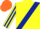 Silk - Yellow, Dark Blue sash, striped sleeves, Orange cap