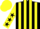 Silk - Black and yellow stripes, yellow sleeves, black stars, yellow cap