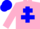 Silk - Pink body, blue cross of lorraine, pink arms, blue cap