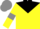 Silk - Yellow, black yoke, yellow sleeves, grey armlets, grey cap