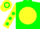Silk - Soft green body, yellow disc, yellow arms, soft green spots, soft green cap, yellow hoop