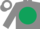 Silk - Grey, white 'rr' on hunter green ball