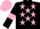 Silk - Black, Pink stars, armlets and cap