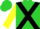 Silk - Lime green, black cross belts, yellow sleeves, lime green cap