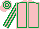 Silk - Pink, emerald green seams, striped sleeves, hooped cap