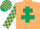 Silk - Beige, dark green cross of lorraine, checked sleeves, dark green and beige check cap