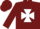 Silk - Burgundy, white maltese cross, burgundy cap