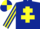 Silk - Dark blue, yellow cross of lorraine, striped sleeves, quartered cap