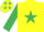 Silk - Yellow, emerald Green star and sleeves, Yellow cap, emerald Green stars