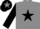 Silk - Grey, black star and sleeves, black cap, grey star