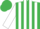 Silk - emerald Green, White Blocks, White Stripes on sleeves, emerald green cap